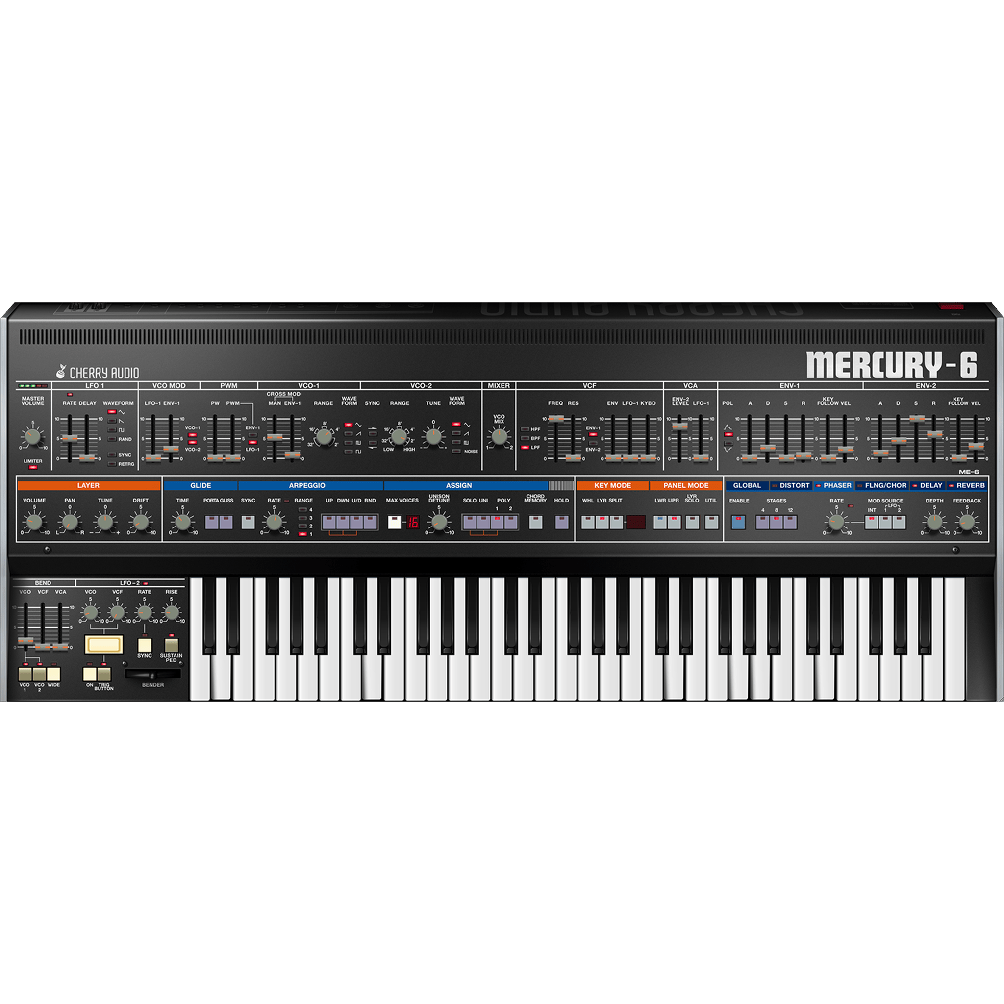 Mercury-6 Synthesizer interface